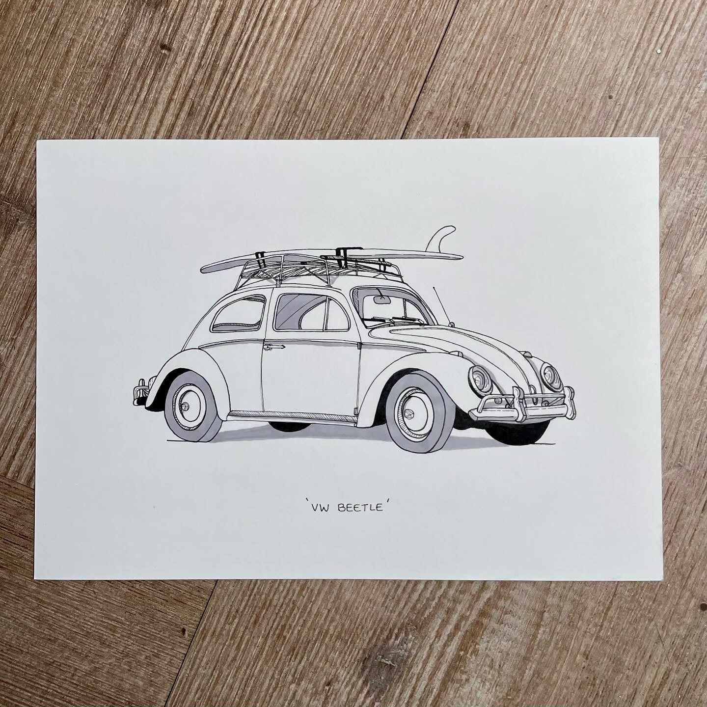 Volkswagen Beetle - Original Illustration