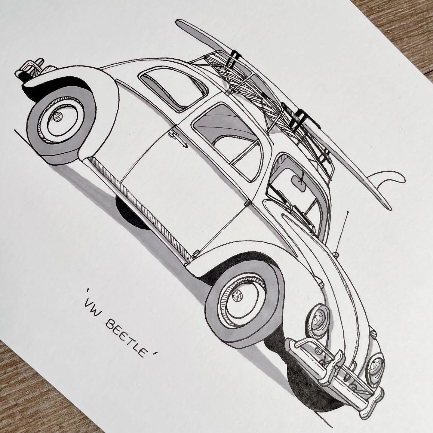 Volkswagen Beetle - Original Illustration