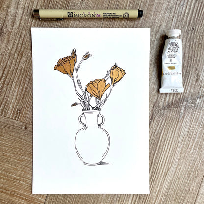 Lisianthus - Original Illustration
