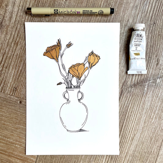 Lisianthus - Original Illustration